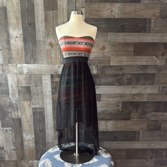 American Rag strapless serape dress small sheer western festival boho wanderlust - Picture 12 of 12